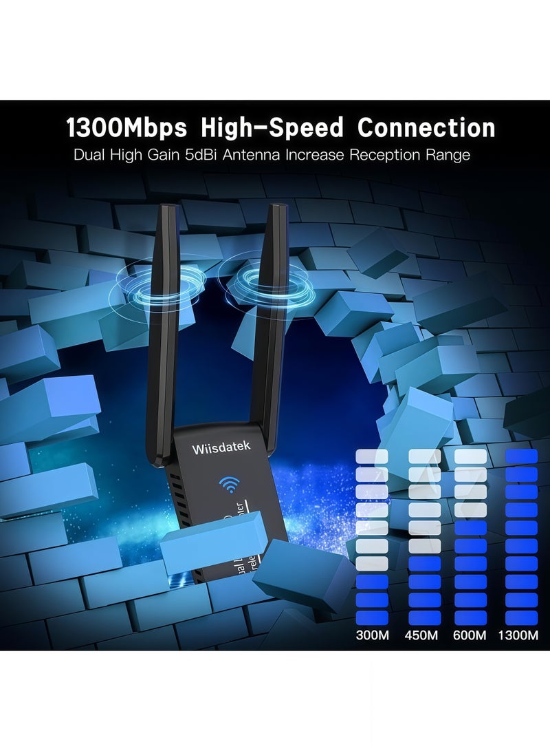 أورييل مستقبل شبكة لاسلكية خارجي مزدوج النطاق (2.4GHz/5GHz) بسرعة 1300Mbps، بمنفذ USB 3.0، يدعم أجهزة الكمبيوتر المكتبية (PC) وأنظمة Windows/Mac، وميزة التوصيل والتشغيل (Plug and Play). - Image 4